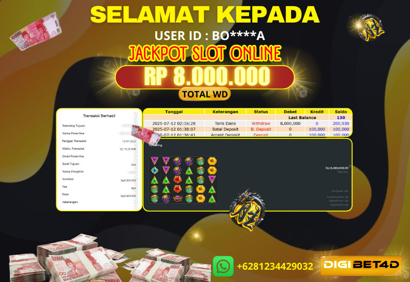 JACKPOT KEMENANGAN SLOT PRAGMATIC “ GATES OF OLYMPUS 1000 ” 8 JT