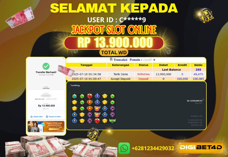 JACKPOT KEMENANGAN SLOT PRAGMATIC “ GATES OF OLYMPUS 1000 ” 13JTAN