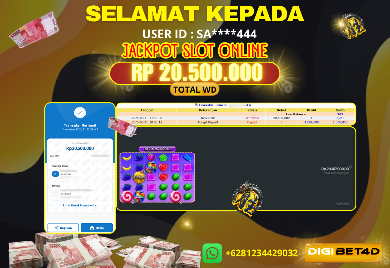 JACKPOT KEMENANGAN SLOT ONLINE “ SWEET BONANZA 1000” 20JTAN